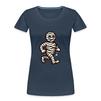 Mummy Retro Vintage Style Halloween Costume Decoration - Women's Premium Organic T-Shirt - navy - Front - Mia (176cm)