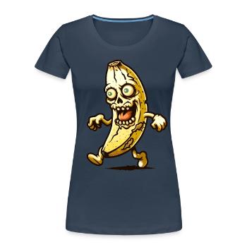 Zombie Banane Halloween Kostüm Deko - Frauen Premium Bio T-Shirt - Navy - Vorne - Mia (176cm)