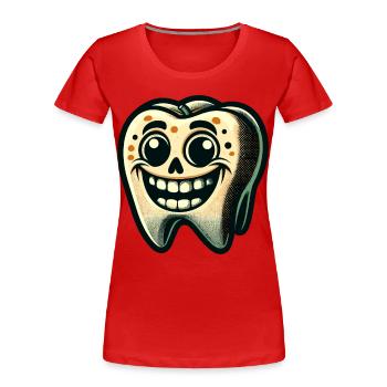 Halloween Hygiène Dentaire Drôle Dent Zombie - T-shirt bio Premium Femme - bleu marine - Devant - Mia (176cm)