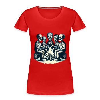 Camping at the Campfire Halloween Costume Decoration - Women's Premium Organic T-Shirt - navy - Front - Mia (176cm)