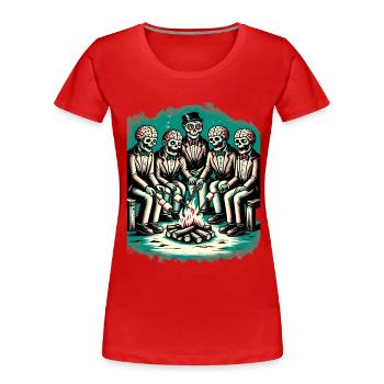 Camping at the Campfire Halloween Costume Decoration - Women's Premium Organic T-Shirt - navy - Front - Mia (176cm)