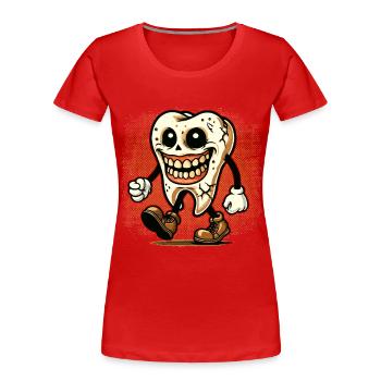 Halloween Hygiène Dentaire Drôle Dent Zombie - T-shirt bio Premium Femme - bleu marine - Devant - Mia (176cm)