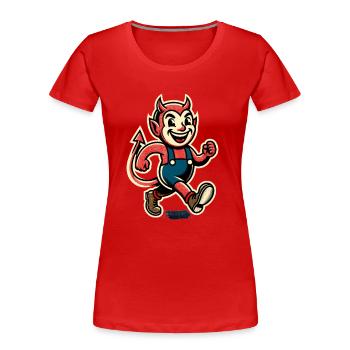 Retro Vintage Stil Halloween Karneval Teufel - Frauen Premium Bio T-Shirt - Navy - Vorne - Mia (176cm)