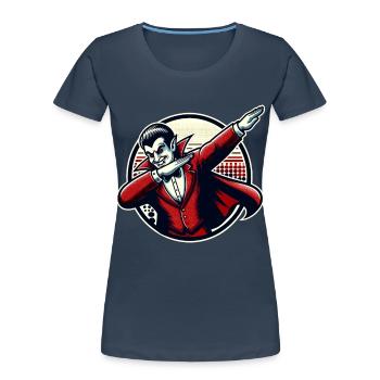 Dabbing Vampire Drôle Dabbing Design Halloween - T-shirt bio Premium Femme - bleu marine - Devant - Mia (176cm)