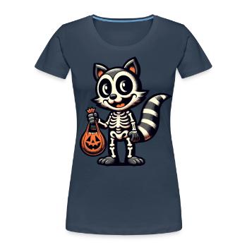 Untoter Waschbär Lustiger Waschbären Liebhaber - Frauen Premium Bio T-Shirt - Navy - Vorne - Mia (176cm)