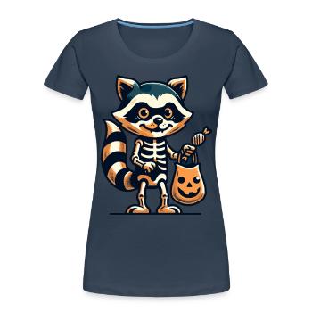 Untoter Waschbär Lustiger Waschbären Liebhaber - Frauen Premium Bio T-Shirt - Navy - Vorne - Mia (176cm)