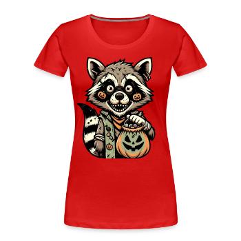 Funny Undead Raccoon Halloween Costume Decoration - Women's Premium Organic T-Shirt - navy - Front - Mia (176cm)