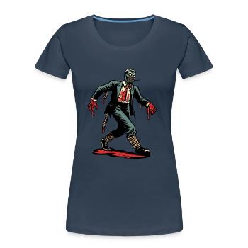 Retro Vintage Stil Halloween Zombie Kostüm Deko - Frauen Premium Bio T-Shirt - Navy - Vorne - Mia (176cm)