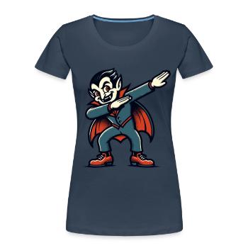 Dabbing Vampire Drôle Dabbing Design Halloween - T-shirt bio Premium Femme - bleu marine - Devant - Mia (176cm)
