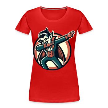 Dabbing vampire Drôle Dabbing Design - T-shirt bio Premium Femme - bleu marine - Devant - Mia (176cm)