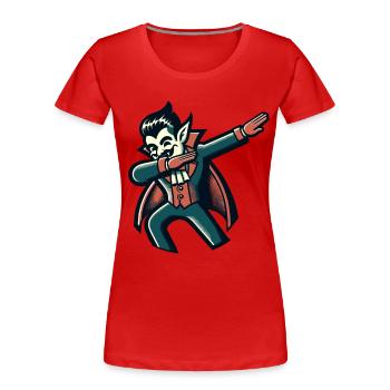 Dabbing vampire Drôle Dabbing Design - T-shirt bio Premium Femme - bleu marine - Devant - Mia (176cm)