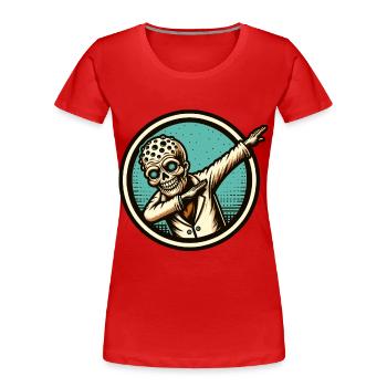 Dabbender Zombie Lustiges Dabbing Design - Frauen Premium Bio T-Shirt - Navy - Vorne - Mia (176cm)