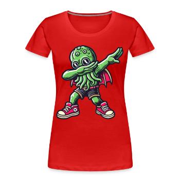 Funny Dabbing Cthulhu Dabbing Design - Women's Premium Organic T-Shirt - navy - Front - Mia (176cm)