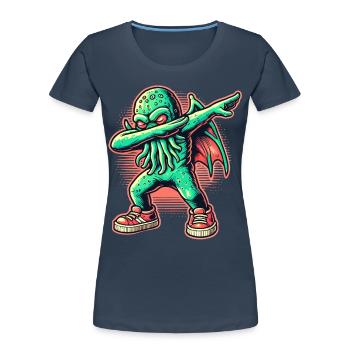 Funny Dabbing Cthulhu Dabbing Design - Women's Premium Organic T-Shirt - navy - Front - Mia (176cm)