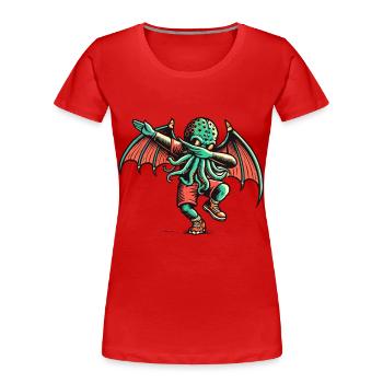 Funny Dabbing Cthulhu Dabbing Design - Women's Premium Organic T-Shirt - navy - Front - Mia (176cm)