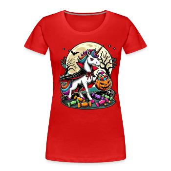 Funny Vampire Unicorn Loves Candy - Women's Premium Organic T-Shirt - navy - Front - Mia (176cm)