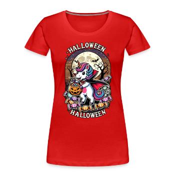 Funny Vampire Unicorn Loves Candy - Women's Premium Organic T-Shirt - navy - Front - Mia (176cm)