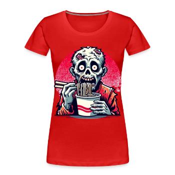 Zombie Ramen Noodles for Scary Movies Japanese - Women's Premium Organic T-Shirt - navy - Front - Mia (176cm)