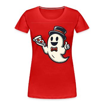 Last Minute Costume Pizza Delivery Ghost - Women's Premium Organic T-Shirt - navy - Front - Mia (176cm)