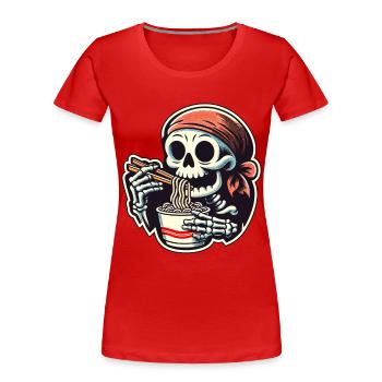 Skeleton Ramen Noodles for Scary Movies Japanese - Women's Premium Organic T-Shirt - navy - Front - Mia (176cm)
