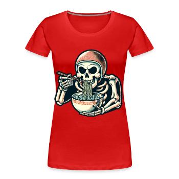 Skeleton Ramen Noodles for Horror Movies Japanese - Women's Premium Organic T-Shirt - navy - Front - Mia (176cm)