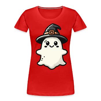 Funny Witch Ghost Spooky Party - Women's Premium Organic T-Shirt - navy - Front - Mia (176cm)