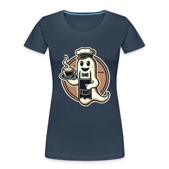Kaffeeliebhaber Barista Geist Lustiger Kaffee - Frauen Premium Bio T-Shirt - Navy - Vorne - Mia (176cm)