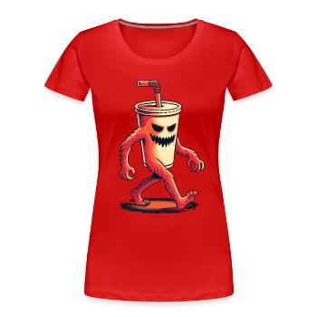 Scary Monster Drinking Cup Drinks - Women's Premium Organic T-Shirt - navy - Front - Mia (176cm)