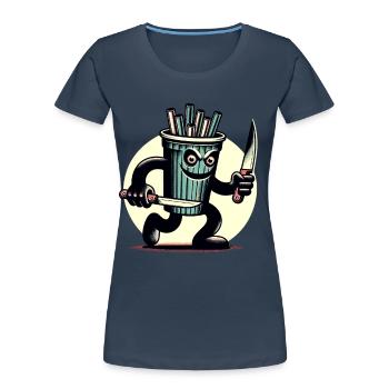 Scary Psycho Drinking Cup Drinks - Women's Premium Organic T-Shirt - navy - Front - Mia (176cm)