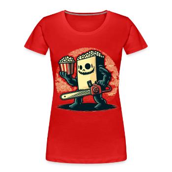 Scary Psycho Popcorn for scary movies - Women's Premium Organic T-Shirt - navy - Front - Mia (176cm)