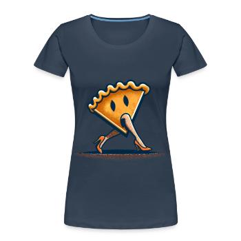 Pumpkin Pie Ghoul Delicious Halloween Design - Women's Premium Organic T-Shirt - navy - Front - Mia (176cm)