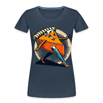 Citrouille Pie Ghoul Délicieux Design d’Halloween - T-shirt bio Premium Femme - bleu marine - Devant - Mia (176cm)