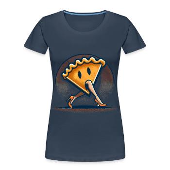 Pumpkin Pie Ghoul Fun Spooky Food - Women's Premium Organic T-Shirt - navy - Front - Mia (176cm)