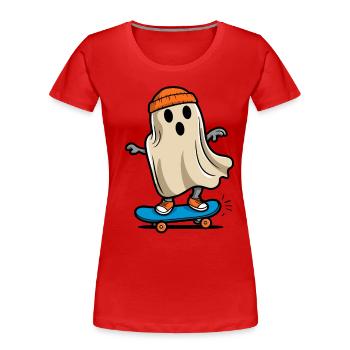 Skateboarding Funny Halloween Skateboarder - Women's Premium Organic T-Shirt - navy - Front - Mia (176cm)