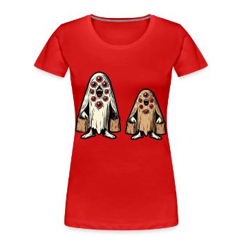 Gespenstische Party Trick Or Treat - Frauen Premium Bio T-Shirt -  - Vorne - Mia (176cm)