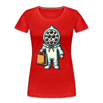 Gespenstische Party Trick Or Treat - Frauen Premium Bio T-Shirt -  - Vorne - Mia (176cm)
