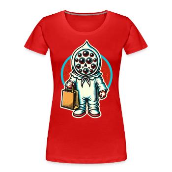 Gespenstische Party Trick Or Treat - Frauen Premium Bio T-Shirt -  - Vorne - Mia (176cm)