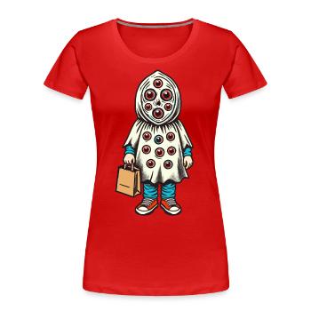 Gespenstische Party Lustiges Halloween Streetwear - Frauen Premium Bio T-Shirt -  - Vorne - Mia (176cm)