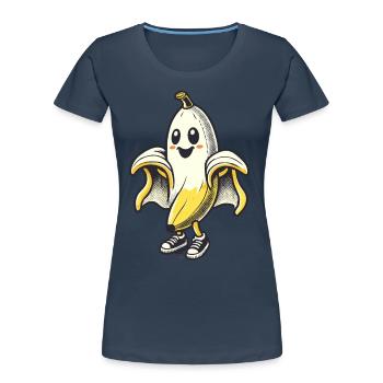 Lustige Geister Banane Boonana Gespenstische Party - Frauen Premium Bio T-Shirt - Navy - Vorne - Mia (176cm)