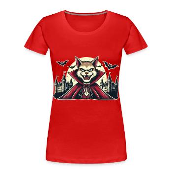 Vampire Cat Cute Halloween Cat Funny - Women's Premium Organic T-Shirt - navy - Front - Mia (176cm)