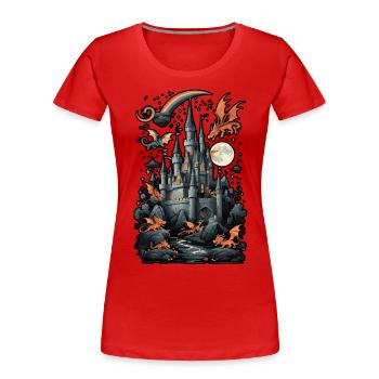 Spooky Haunted Castle Magical Haunted Castle - Women's Premium Organic T-Shirt - navy - Front - Mia (176cm)