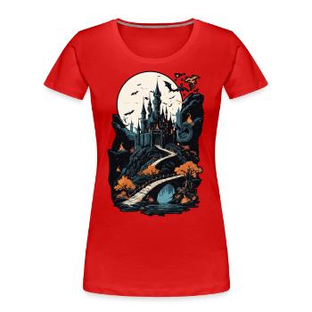 Spooky Haunted Castle Magical Haunted Castle - Women's Premium Organic T-Shirt - navy - Front - Mia (176cm)