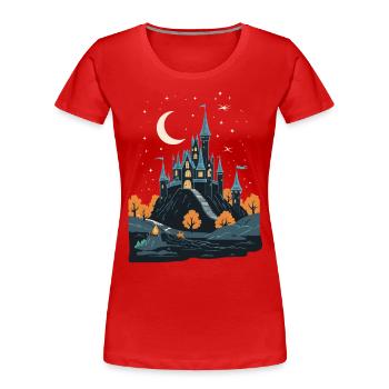 Spooky Haunted Castle Magical Haunted Castle - Women's Premium Organic T-Shirt - navy - Front - Mia (176cm)