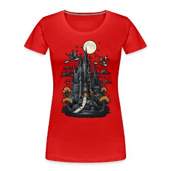 Spooky Haunted Castle Magical Haunted Castle - Women's Premium Organic T-Shirt - navy - Front - Mia (176cm)