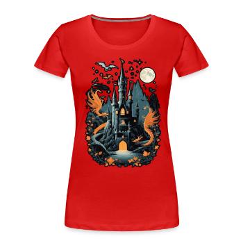 Spooky Haunted Castle Magical Haunted Castle - Women's Premium Organic T-Shirt - navy - Front - Mia (176cm)