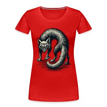 Terrible Witch Cat Scary Horror Cat - Women's Premium Organic T-Shirt - navy - Front - Mia (176cm)