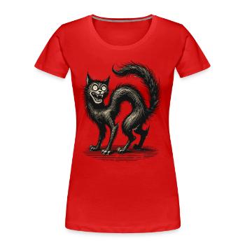 Magische Hexenkatze Entsetzliche Horror Katze - Frauen Premium Bio T-Shirt - Navy - Vorne - Mia (176cm)