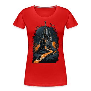 Spooky Haunted Castle Magical Haunted Castle - Women's Premium Organic T-Shirt - navy - Front - Mia (176cm)