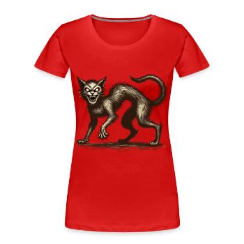 Chat Sorcière Magique Chat Horreur Horrible - T-shirt bio Premium Femme - bleu marine - Devant - Mia (176cm)