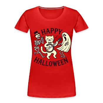 Merry Holiday Cat Funny Cats Party - Women's Premium Organic T-Shirt - navy - Front - Mia (176cm)